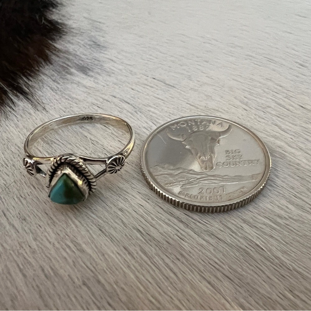 ❤️ Sonoran Gold Turquoise 7.75 Size Ring 925 Southwestern Navajo 2.3 Grams - Picture 9 of 14
